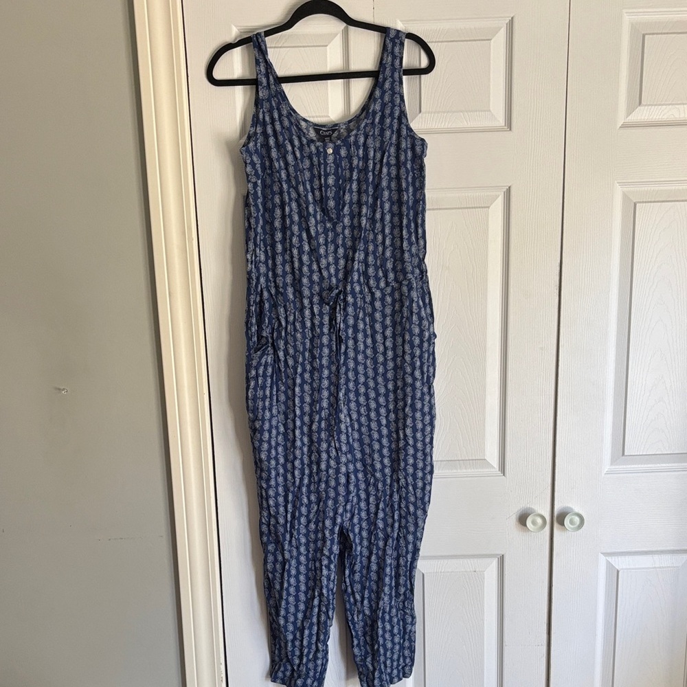 Chaps Navy and White Patterned Jumpsuit - Picture 4 of 10